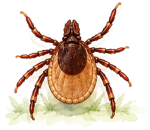 A blacklegged tick nymph, far smaller than the adult.
