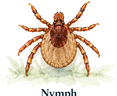 An American dog tick nymph, far smaller than the adult.